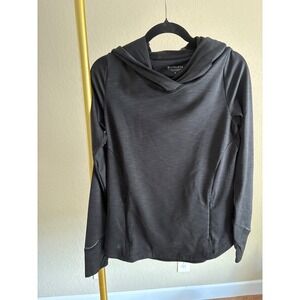 Athleta Black Space Dye Flurry Force Hoodie Pullover Wrap Back Small Athleisure